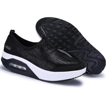 KAILIJIE Women's Fashion Casual Slip On Wedge Sneakers Fitness Shoes (Black) June 2018 - 5 KAILIJIE Women's Fashion Casual Slip on Wedge Sneakers Fitness Shoes (Black) - 5