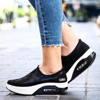 KAILIJIE Women's Fashion Casual Slip On Wedge Sneakers Fitness Shoes (Black) June 2018 - 2 KAILIJIE Women's Fashion Casual Slip on Wedge Sneakers Fitness Shoes (Black) - 2
