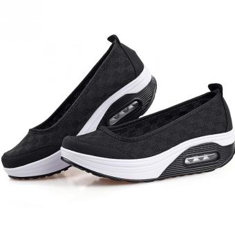 KAILIJIE Women's Shape Ups Slip On Wedge Sneakers Fitness Shoes(Black) June 2018 - 4 KAILIJIE Women's Shape Ups Slip on Wedge Sneakers Fitness Shoes(Black) - 4