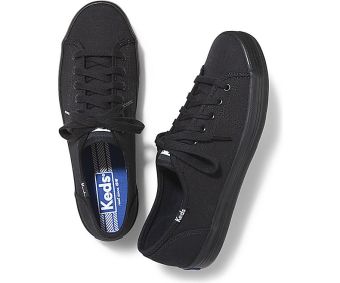 Keds Ladies Kickstart Sneakers (Black/Black) June 2018 - 3 Keds Ladies Kickstart Sneakers (Black/Black) - 3