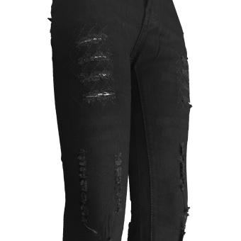 Korea Women's Tattered Classic Ripped Skinny Jeans Blck June 2018 - 5 Korea Women's Tattered Classic Ripped Skinny Jeans blck - 5