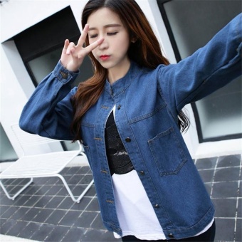 Korean Fashion Women Basic Coats Autumn Spring Women Denim JacketNew Long Sleeve Slim Female Jeans Coat Casual Womens Outwear - Intl July 2018 - 2 Korean Fashion Women Basic Coats Autumn Spring Women Denim JacketNew Long Sleeve Slim Female Jeans Coat Casual Womens Outwear - intl - 2