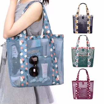 Korean Style B-001 Coating Mesh Multi - Functional Clothing Cosmetics Package Shopping Bag Beach Tote Bag (Blue) June 2018 - 4 Korean Style B-001 Coating Mesh Multi - functional Clothing Cosmetics Package Shopping Bag Beach Tote Bag (Blue) - 4