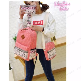 KOREAN VOGUE KV3004 Nylon Polka Dots 3 Pieces Backpack Shoulder Bag Set (Light Blue) June 2018 - 5 KOREAN VOGUE KV3004 Nylon Polka Dots 3 Pieces Backpack Shoulder Bag Set (Light Blue) - 5