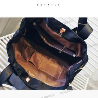 Korean Vogue TB-023 Premium Quality Waterproof Nylon Fashion Letters Large Capacity Tote Bag Series Ladies Travel Shopping Sport Gym Handbag Shoulder Bag(Black) June 2018 - 2 Korean Vogue TB-023 Premium Quality Waterproof Nylon Fashion Letters Large Capacity Tote Bag Series Ladies Travel Shopping Sport Gym Handbag Shoulder Bag(Black) - 2