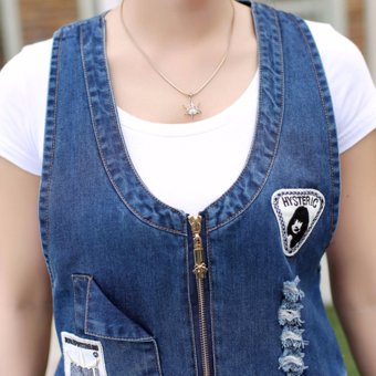 Korean Women Slim Vest Skirt Denim Skirt - Blue 370 - Intl July 2018 - 3 Korean Women Slim Vest Skirt Denim Skirt - Blue 370 - intl - 3