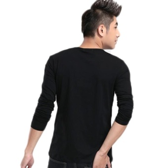 Kuhong Fashion Simple Mens Long Sleeve T-shirt Slim T-shirt (Black) - Intl June 2018 - 2 Kuhong Fashion Simple Mens Long Sleeve T-shirt Slim T-shirt (Black) - intl - 2