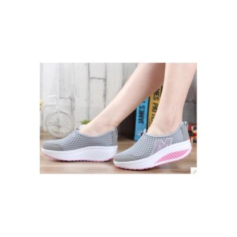 Ladies Fashion Wedge Casual Shoes Gray - Intl June 2018 - 4 Ladies fashion wedge casual shoes gray - intl - 4