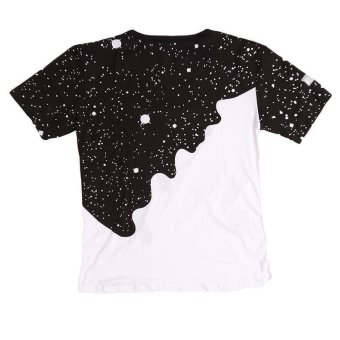 LALANG Fashion Men Short Sleeve T-Shirt Printed O-Neck Tops (Black+White) June 2018 - 2 LALANG Fashion Men Short Sleeve T-Shirt Printed O-Neck Tops (Black+White) - 2