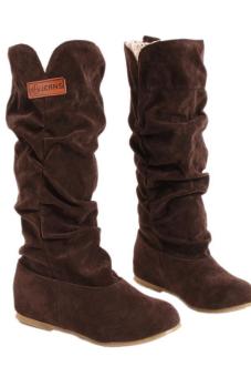 LALANG New Fashion Casual Flat Shoes Sweet Boot Stylish Mid-calfBoots Brown June 2018 - 3 LALANG New Fashion Casual Flat Shoes Sweet Boot Stylish Mid-calfBoots Brown - 3