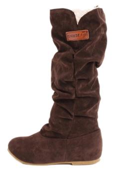 LALANG New Fashion Casual Flat Shoes Sweet Boot Stylish Mid-calfBoots Brown June 2018 - 5 LALANG New Fashion Casual Flat Shoes Sweet Boot Stylish Mid-calfBoots Brown - 5