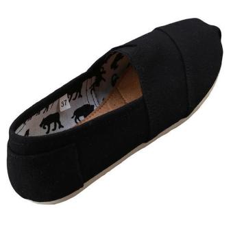 LALANG Unisex Solid Flat Canvas Shoes Lazy Casual Shoes CoupleLoafers Comfortable Slip-on Shoes Black July 2018 - 2 LALANG Unisex Solid Flat Canvas Shoes Lazy Casual Shoes CoupleLoafers Comfortable Slip-on Shoes Black - 2