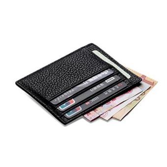 Leather Credit Card Holder Unisex Slim Business Card Case SuperThin Soft Minimalist Wallet With Cash Clip (Black) - Intl April 2018 - 4 Leather Credit Card Holder Unisex Slim Business Card Case SuperThin Soft Minimalist Wallet With Cash Clip (Black) - Intl - 4