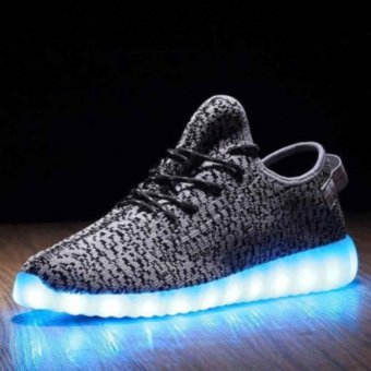 LED Light Lace Up Luminous Shoes Sportswear Sneaker Luminous Unisex Casual Shoes Grey - Intl June 2018 - 3 LED Light Lace Up Luminous Shoes Sportswear Sneaker Luminous Unisex Casual Shoes grey - intl - 3