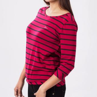 Lee Ladies 3/4 Sleeves Tee (Cerise/Black) June 2018 - 2 Lee Ladies 3/4 Sleeves Tee (Cerise/Black) - 2
