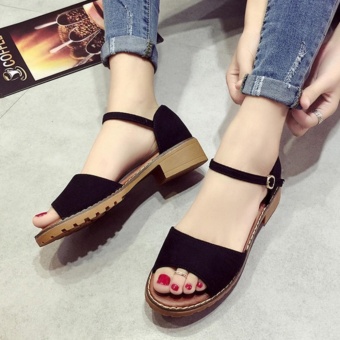Leyi Ms. Fashion Contracted Pure Color Sandals (Black) - Intl May 2018 - 2 Leyi Ms. Fashion Contracted Pure Color Sandals (Black) - intl - 2