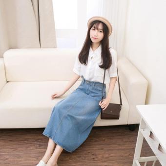 Light Denim Skirting Women Skirts Korean Bust Skirts Big SkirtMidiskirts A-line Midium Dress Skirts Students Casual Jeans - Intl June 2018 - 2 Light Denim Skirting Women Skirts Korean Bust Skirts Big SkirtMidiskirts A-line Midium Dress Skirts Students Casual Jeans - intl - 2