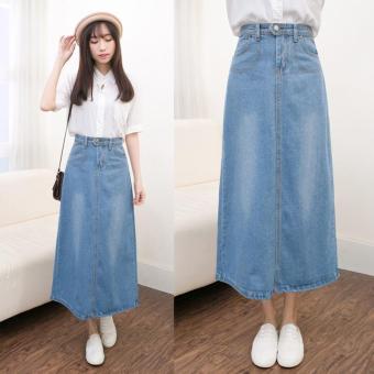 Light Denim Skirting Women Skirts Korean Bust Skirts Big SkirtMidiskirts A-line Midium Dress Skirts Students Casual Jeans - Intl June 2018 - 3 Light Denim Skirting Women Skirts Korean Bust Skirts Big SkirtMidiskirts A-line Midium Dress Skirts Students Casual Jeans - intl - 3
