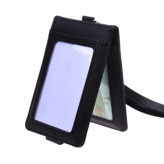 Lightning Power-Folding PU Leather Vertical ID Card Holder With 2ID Window And 3 Card Slots, With PU Neck Strap Band Lanyard(Black)- Intl April 2018 - 4 Lightning Power-Folding PU Leather Vertical ID Card Holder with 2ID Window and 3 Card Slots, with PU Neck Strap Band Lanyard(Black)- intl - 4