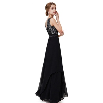 Long Chiffon Bridesmaid Dress V-back Evening Gown Prom Party Dress-Black - Intl June 2018 - 2 Long Chiffon Bridesmaid Dress V-back Evening Gown Prom Party Dress-Black - intl - 2