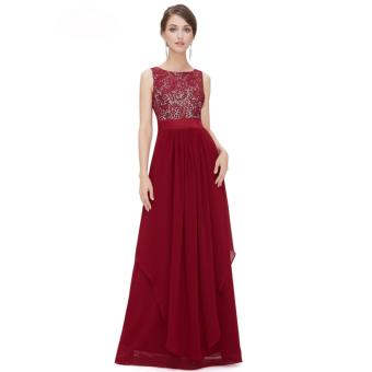 Long Chiffon Bridesmaid Dress V-back Evening Gown Prom Party Dress Red - Intl June 2018 - 3 Long Chiffon Bridesmaid Dress V-back Evening Gown Prom Party Dress Red - intl - 3