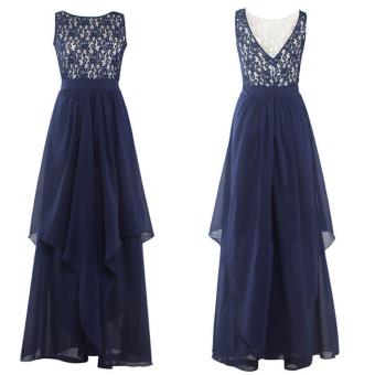 Long Chiffon Bridesmaid Dress V-back Evening Gown Prom Party DressDark Blue - Intl June 2018 - 4 Long Chiffon Bridesmaid Dress V-back Evening Gown Prom Party DressDark Blue - intl - 4
