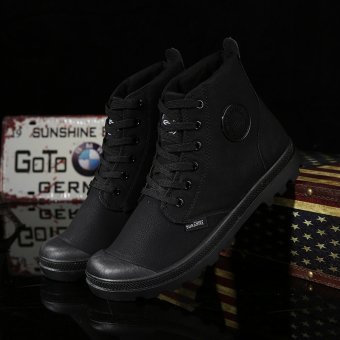 Men Casual Martin Boots Ankle Boots High-Cut Sneakers(Black) - Intl June 2018 - 2 Men Casual Martin Boots Ankle Boots High-Cut Sneakers(Black) - intl - 2