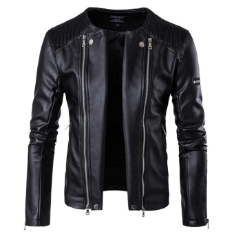 Men Fashion Multi Zipper Design PU Leather Jackets - Intl June 2018 - 3 Men Fashion Multi Zipper Design PU Leather Jackets - intl - 3