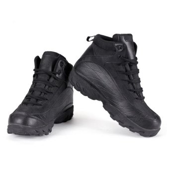 Men Jungle Desert Outdoor Combat Boots Military Tactical Hiking Shoe(Black) - Intl June 2018 - 2 Men Jungle Desert Outdoor Combat Boots Military Tactical Hiking Shoe(Black) - intl - 2