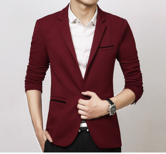 Men Slim Fit Fashion Cotton Blazer Suit Jacket Black June 2018 - 3 Men slim fit fashion cotton blazer Suit Jacket Black - 3