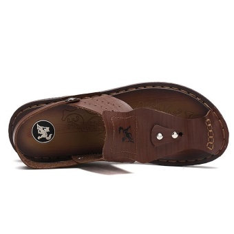 Men Summer Beach Shoes Sandals Fashion Designers Men Sandals Brand Leather Slippers For Men Sandals ( Dark Brown) - Intl June 2018 - 3 Men Summer Beach Shoes Sandals Fashion Designers Men Sandals Brand Leather Slippers for Men Sandals ( Dark Brown) - intl - 3