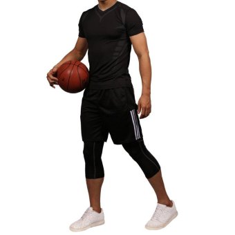 Men's Compression Capri Shorts Baselayer Cool Dry Sports Tights For Basketball Fitness - Intl June 2018 - 4 Men's Compression Capri Shorts Baselayer Cool Dry Sports Tights for Basketball fitness - intl - 4