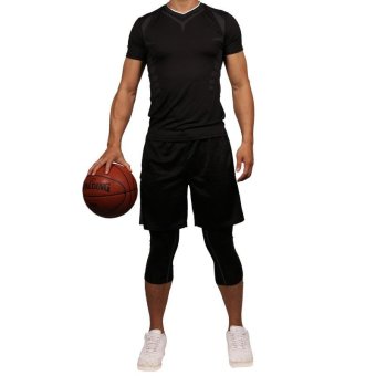 Men's Compression Capri Shorts Baselayer Cool Dry Sports Tights For Basketball Fitness - Intl June 2018 - 3 Men's Compression Capri Shorts Baselayer Cool Dry Sports Tights for Basketball fitness - intl - 3