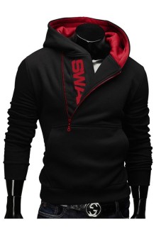Men's Zipper Hit Color Hoodies Sweater Sweatshirt Jacket Coat(Black) (Intl) June 2018 - 2 Men's Zipper Hit Color Hoodies Sweater Sweatshirt Jacket Coat(Black) (Intl) - 2