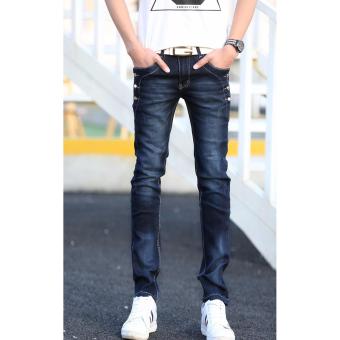Men's Buttons Design Denim Jeans (Dark) April 2018 - 3 Men's Buttons Design Denim Jeans (Dark) - 3