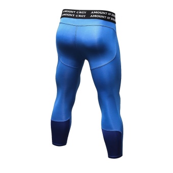 Men's Compression Fitness Pants 3/4 Sports Tights Leggings(Blue) -intl June 2018 - 3 Men's Compression Fitness Pants 3/4 Sports Tights Leggings(Blue) -intl - 3