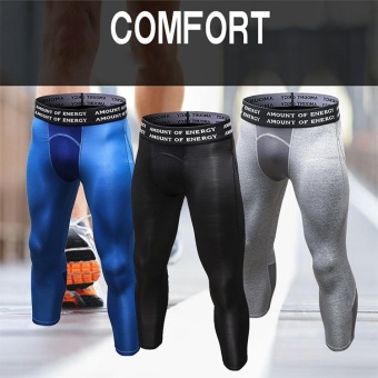 Men's Compression Fitness Pants 3/4 Sports Tights Leggings(Blue) -intl June 2018 - 4 Men's Compression Fitness Pants 3/4 Sports Tights Leggings(Blue) -intl - 4