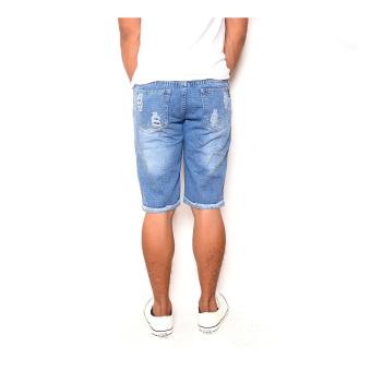 Men's Cool Ripped Light Blue Denim Short June 2018 - 3 Men's Cool Ripped Light Blue Denim Short - 3
