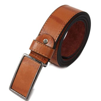 Mens Genuine Leather Vintage Metal Automatic Buckle Waist Band Strap Belt Brown April 2018 - 3 Mens Genuine Leather Vintage Metal Automatic Buckle Waist Band Strap Belt Brown - 3