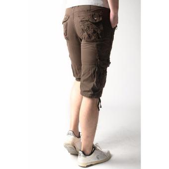 Men's New Army Six Pocket Cargo Shorts With Rope Design(Brown) June 2018 - 4 Men's New Army Six Pocket Cargo Shorts with Rope Design(Brown) - 4
