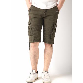 Men's New Army Six Pocket Cargo Shorts With Rope Design(Green) June 2018 - 2 Men's New Army Six Pocket Cargo Shorts with Rope Design(Green) - 2