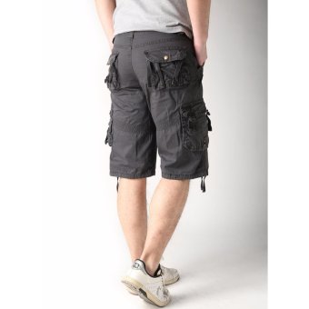Men's New Army Six Pocket Cargo Shorts With Rope Design(Grey) June 2018 - 2 Men's New Army Six Pocket Cargo Shorts with Rope Design(Grey) - 2