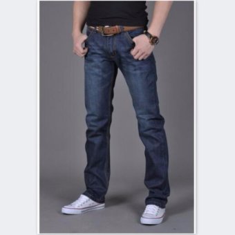 Mens Plus-size Cotton Denim Slim-fit Straight Long Jeans Trouser - Intl June 2018 - 3 Mens Plus-size Cotton Denim Slim-fit Straight Long Jeans Trouser - intl - 3
