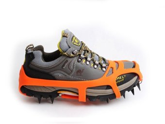 Mountaineering Hiking Crampons 18Teeth Outdoor Antislip Ice Shoe Spikes L Orange June 2018 - 3 Mountaineering Hiking Crampons 18Teeth Outdoor Antislip Ice Shoe Spikes L orange - 3