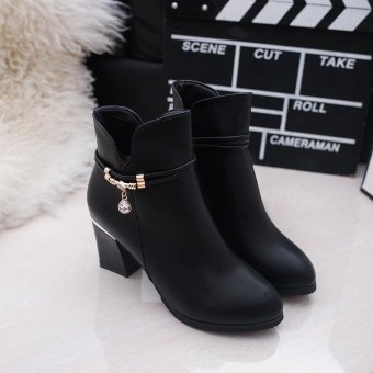 MUJIPOEM Women Martins Ankle Boots Fashion Ladies Shoes (Black) - Intl April 2018 - 3 MUJIPOEM Women Martins Ankle Boots Fashion Ladies Shoes (Black) - intl - 3