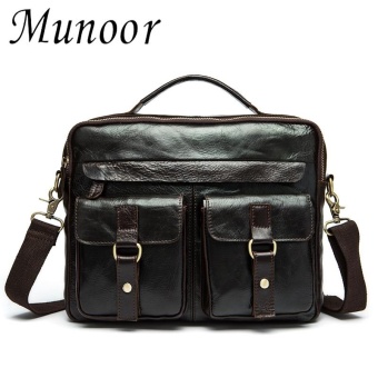 Munoor 100% Genuine Cow Leather Bag Men Shoulder Crossbody BagsMen's Travel Messenger Bags - Intl June 2018 - 2 Munoor 100% Genuine Cow Leather Bag Men Shoulder Crossbody BagsMen's Travel Messenger Bags - intl - 2