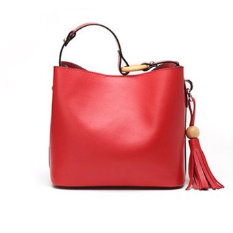 Munoor Women Handbags Italian 100% Genuine Cow Leather Fashinable Shoulder Bags Crossbody Top-handle Holder (Red) - Intl June 2018 - 3 Munoor Women Handbags Italian 100% Genuine Cow Leather Fashinable Shoulder Bags Crossbody Top-handle Holder (Red) - intl - 3
