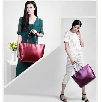 Munoor Womens Tote Bags 100% Genuine Cowhide Leather Fashionable Shoulder Lady Bags Handbags For Travel (Champagne) - Intl July 2018 - 2 Munoor Womens Tote Bags 100% Genuine Cowhide Leather Fashionable Shoulder Lady Bags Handbags for Travel (Champagne) - intl - 2