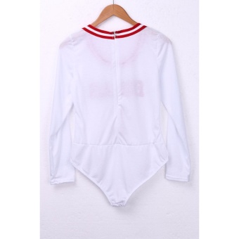 New Sexy Women Long Sleeve Playsuit Leotard Jumpsuit Bodysuit Short White - Intl June 2018 - 2 New Sexy Women Long sleeve Playsuit Leotard Jumpsuit bodysuit Short White - intl - 2