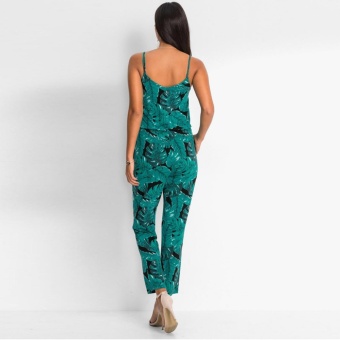 New Women V Neck Sleeveless Floral Print Ladies Summer Beach Casual Jumpsuit - Intl July 2018 - 3 New Women V Neck Sleeveless Floral Print Ladies Summer Beach Casual Jumpsuit - intl - 3